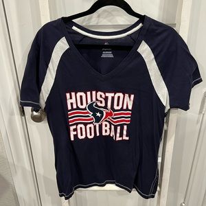Houston Texans Blue Women’s XXL Short Sleeved T-Shirt w/Team Logo by Majestic